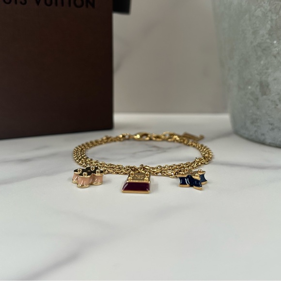 🔥Louis Vuitton•Sweet Monogram Triple Enamel Charm Bracelet - Picture 3 of 5